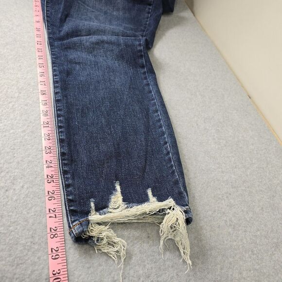 Judy Blue Women's Jeans Size 18 Blue Dark Wash Relaxed Fit Distressed Raw Hems - Picture 6 of 13